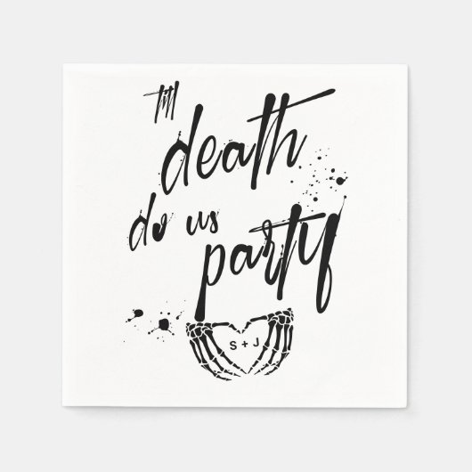 死が私たちパーティー結婚式の引き出物 スタンダードカクテルナプキン (正面)
