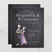 '死が私たちパートスケルトン結婚式招待状 (正面/裏面)