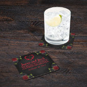 死が私たち一部ゴシックレッドローズ結婚の スクエアペーパーコースター