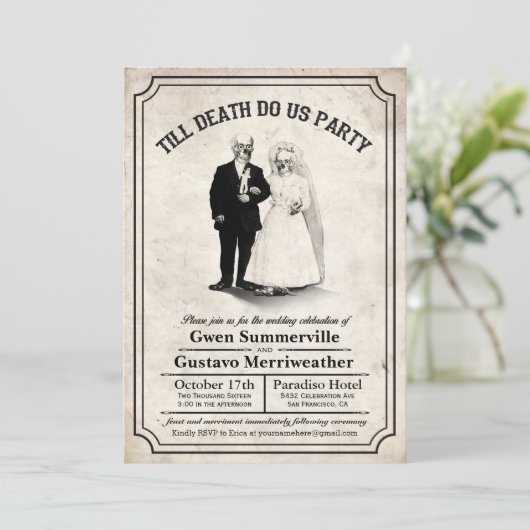 死が私達をパーティーのヴィンテージの結婚式招待状するまで 招待状 (スタンド正面)