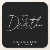 死が黒を分け結婚る スクエアペーパーコースター (正面)