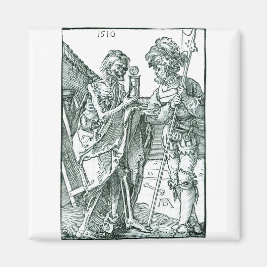 死とランドスケネヒト – Albrecht Durer - c1510 マグネット (正面)