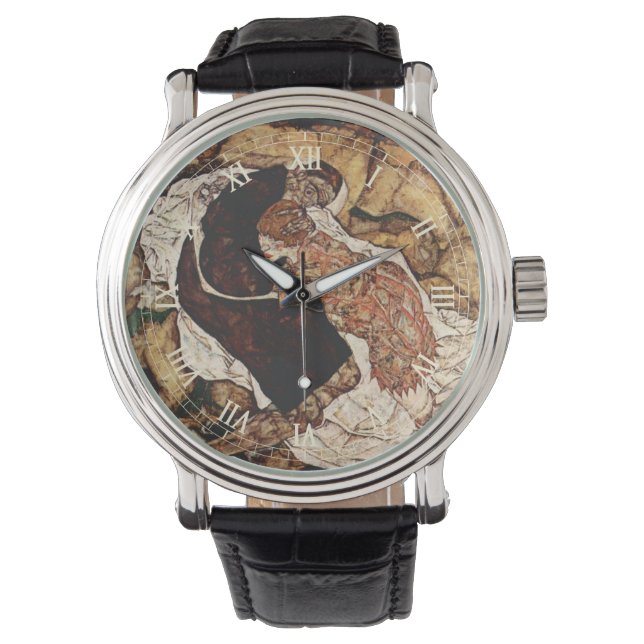 死と乙女Egon Schiele 腕時計 (正面)