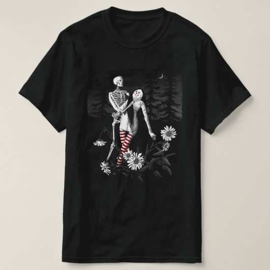 死と人形の彩度を落としたTシャツ Tシャツ (デザイン正面)
