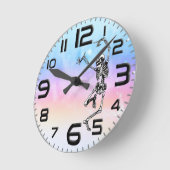 死と共に踊る ラウンド壁時計 (傾斜)