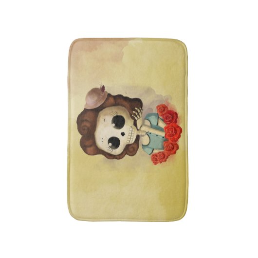 死と恋しく思バラ バスマット (正面縦)