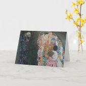 死と生命バイグスタフクリムトヴィンテージアールヌーボー カード (黄色い花)