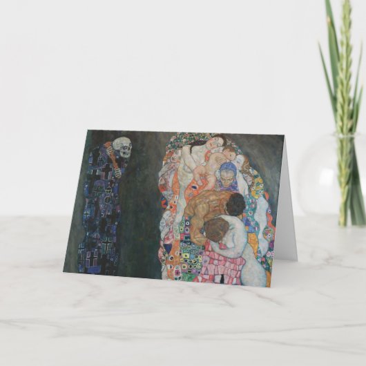 死と生命バイグスタフクリムトヴィンテージアールヌーボー カード (正面)