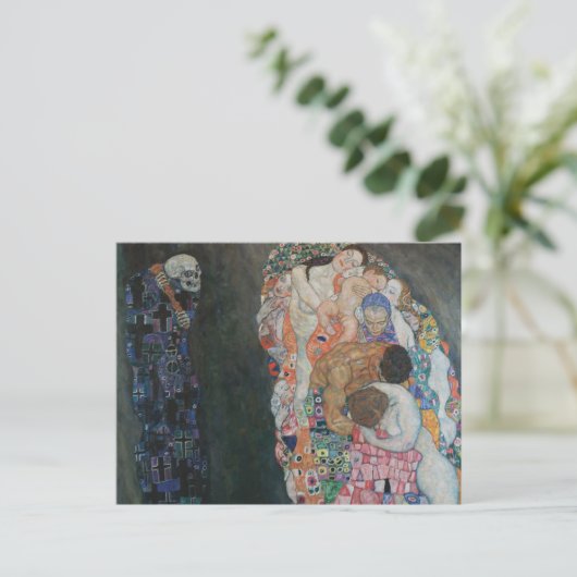 死と生命バイグスタフクリムトヴィンテージアールヌーボー ポストカード (スタンド正面)