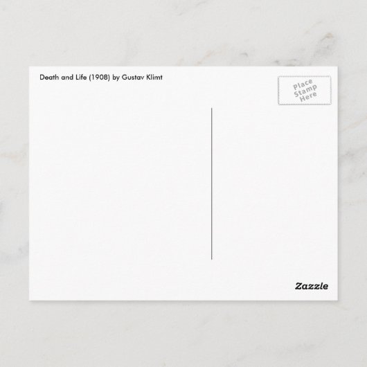 死と生命バイグスタフクリムトヴィンテージアールヌーボー ポストカード (裏面)