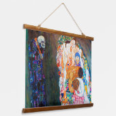 死と生命、グスタフクリムト 吊り下げ型タペストリー (傾斜あり)