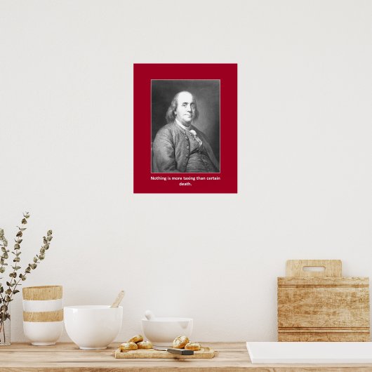 死と税のおもしろい引用文遊 ポスター (キッチン)