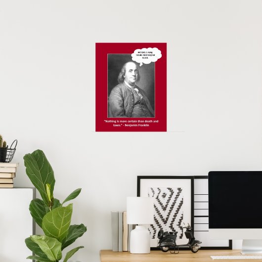死と税のおもしろい引用文遊 ポスター (ホームオフィス)