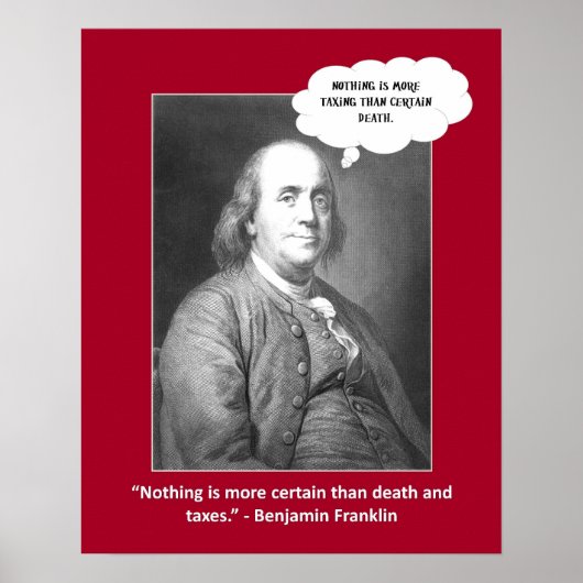 死と税のおもしろい引用文遊 ポスター (正面)