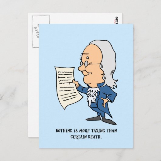 死と税のおもしろい引用文遊 ポストカード (正面/裏面)