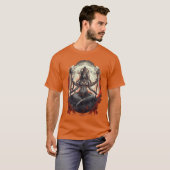 死と終末のカリ女神 ヒンドゥー教 ヨガ W Tシャツ (正面フル)
