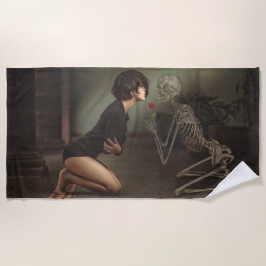 死と若い女性 ビーチタオル (正面)