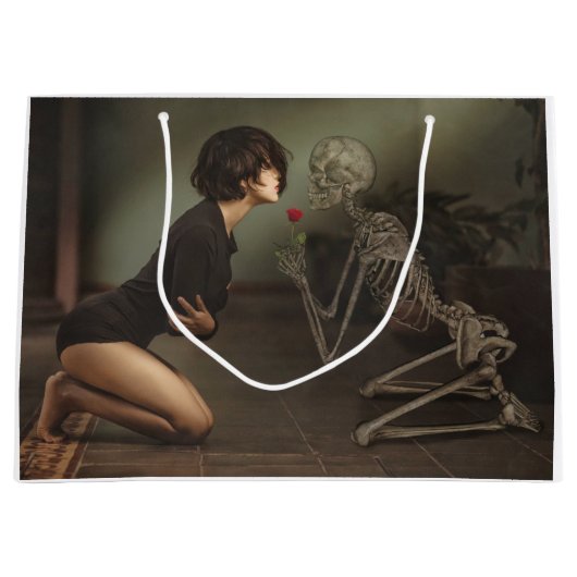 死と若い女性 ラージペーパーバッグ (正面)