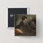 死と若い女性 缶バッジ (正面&裏面)