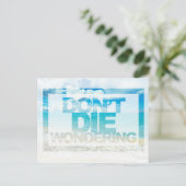 死なな疑問に思い |やる気を起こさせる引用文 ポストカード (スタンド正面)