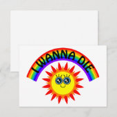 死にたい - レインボースマイル太陽 サンキューカード (正面/裏面)