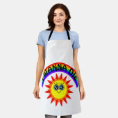 死にたい – 虹の笑顔の太陽 エプロン (着用した状態)