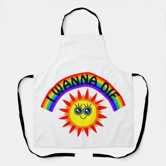 死にたい – 虹の笑顔の太陽 エプロン (正面)