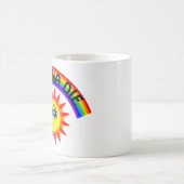 死にたい – 虹の笑顔の太陽 コーヒーマグカップ (中央)