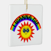 死にたい – 虹の笑顔の太陽 セラミックオーナメント (右)