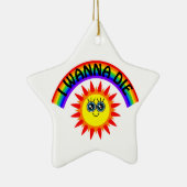 死にたい – 虹の笑顔の太陽 セラミックオーナメント (右)
