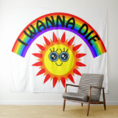 死にたい – 虹の笑顔の太陽 タペストリー (インサイチュ(横))