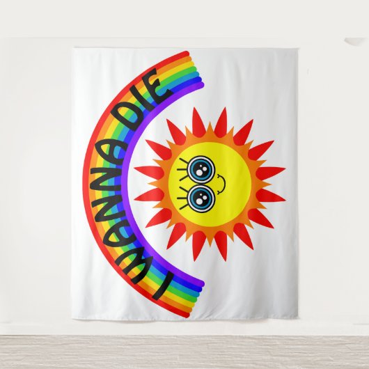 死にたい – 虹の笑顔の太陽 タペストリー (正面)