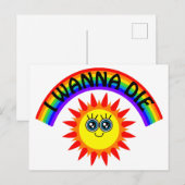 死にたい – 虹の笑顔の太陽 ポストカード (正面/裏面)