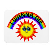 死にたい – 虹の笑顔の太陽 マグネット (横)