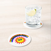 死にたい – 虹の笑顔の太陽 ラウンドペーパーコースター (インサイチュ)