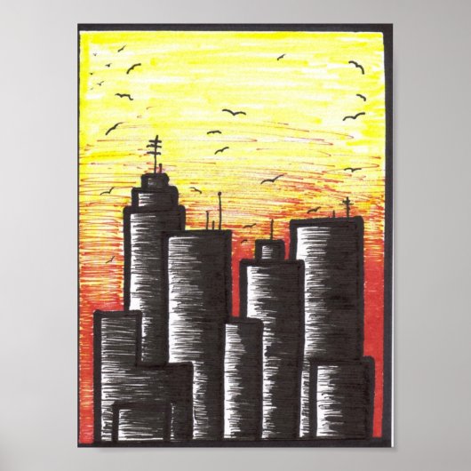 死にゆく街の日のキャンバスの最後のプリント ポスター (正面)