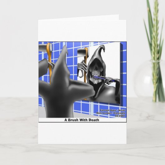 死に物狂いのハロウィーンの漫画の贈り物でブラシ カード (正面)