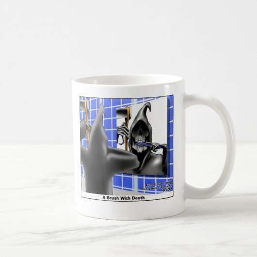死に物狂いのハロウィーンの漫画の贈り物でブラシ コーヒーマグカップ (右)