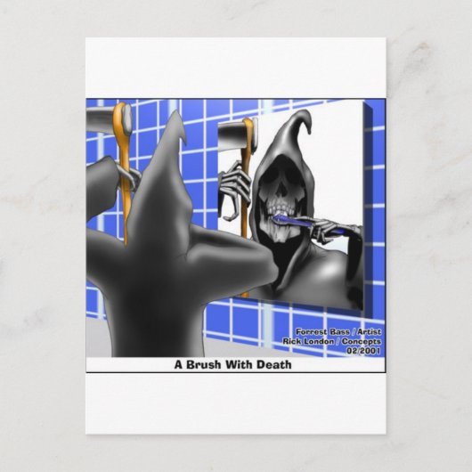 死に物狂いのハロウィーンの漫画の贈り物でブラシ ポストカード (正面)