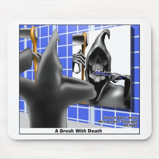 死に物狂いのハロウィーンの漫画の贈り物でブラシ マウスパッド (正面)