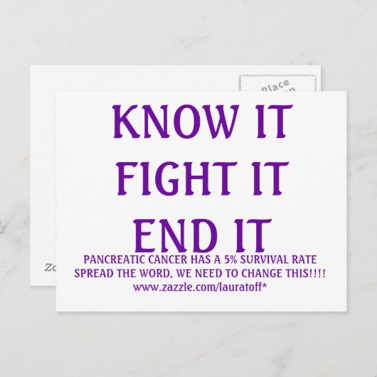 死に至る戦いを知って膵臓がんが… ポストカード (正面/裏面)