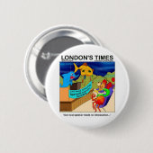 死に近い経験おもしろい魚釣りギフト&ティー 缶バッジ (正面&裏面)