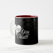 死に-黒いゴシック様式ダマスク織愛して下さい ツートーンマグカップ (正面左)