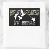 死ぬほど飛ぶ 長方形シール (バッグ)