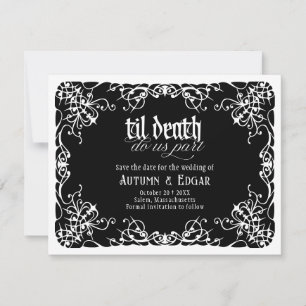 死ぬまでゴシックな黒と白の結婚式 セーブザデート