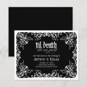 死ぬまでゴシックな黒と白の結婚式 セーブザデート (正面/裏面)