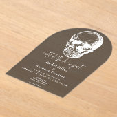 死ぬまでゴシックスカル結婚アーチ アクリル招待状 (レイダウン)