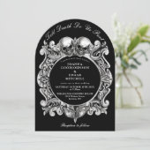 死ぬまでゴシックドクロ モノグラム アーチ ウェディング 招待状 (スタンド正面)