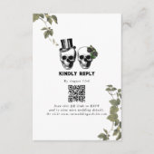 死ぬまでゴシックハート フローラル スカル ウェディング エンクロージャーカード (正面)