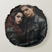 死ぬまでゴシック体の丸枕結婚を手放す ラウンドクッション (正面)